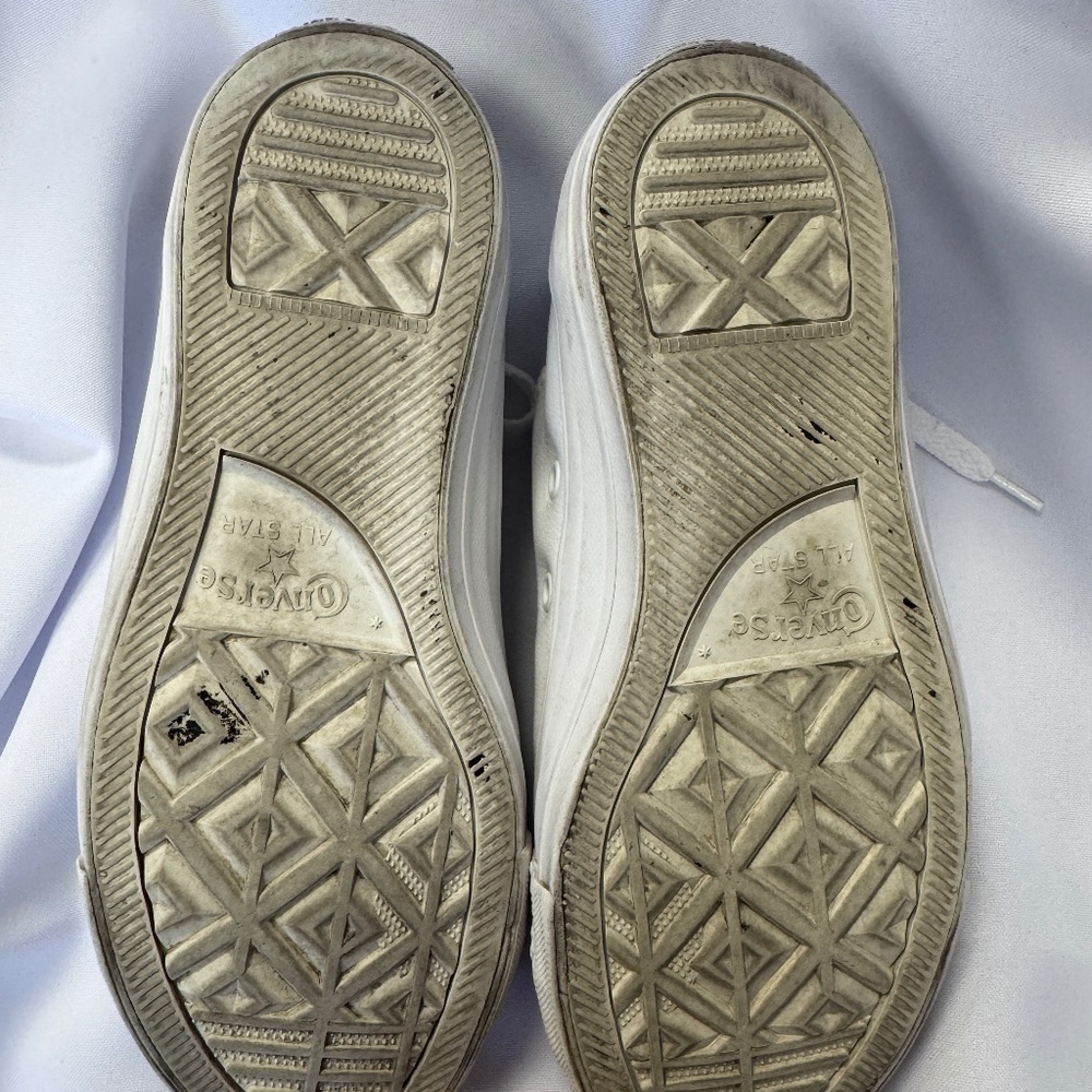 Converse Chuck Taylor All Star Low Top Sneaker White Leather Size 6 - Picture 8 of 10